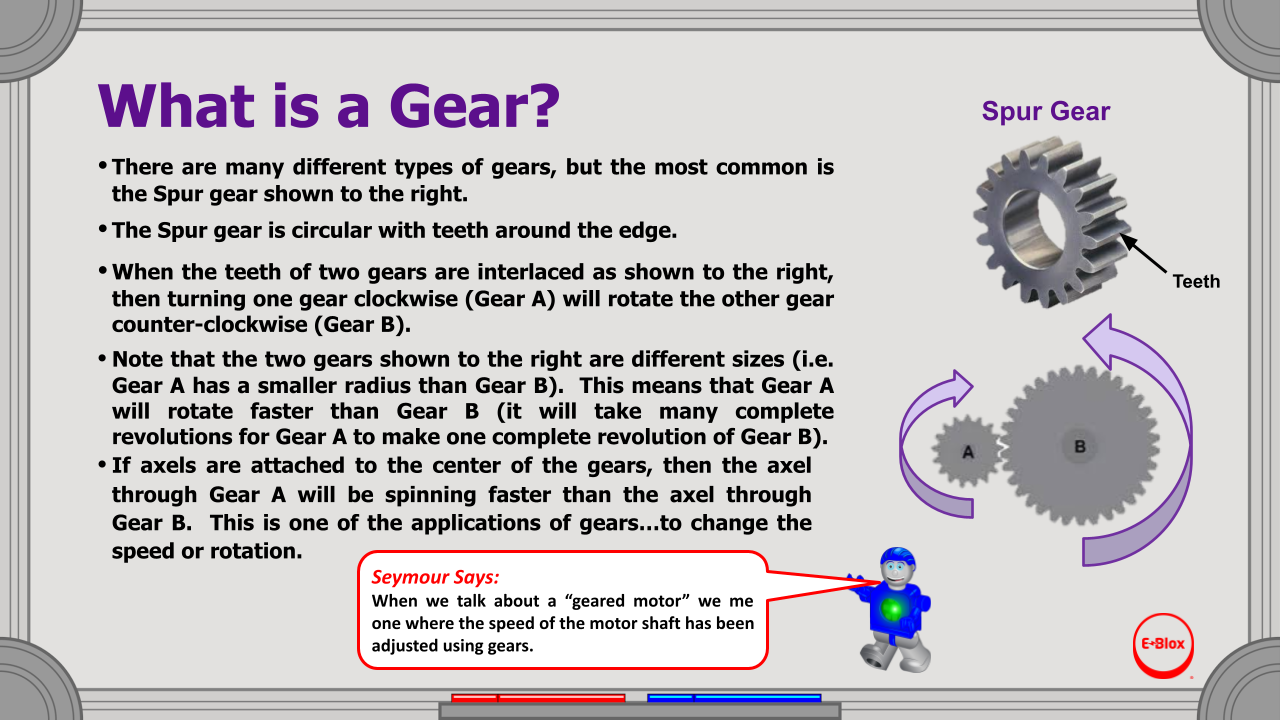 sample curriculum page about gears