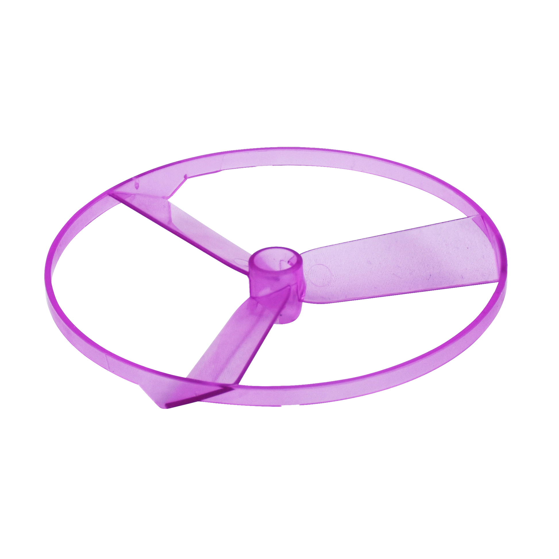 The Circuit Blox™ 120 Project Student Set by E-Blox features a translucent purple plastic disk with three triangular spokes converging at the center. This lightweight disk is smooth and rounded at the edges, suggesting it may be designed for recreational use, such as a toy frisbee, while integrating STEM educational concepts.