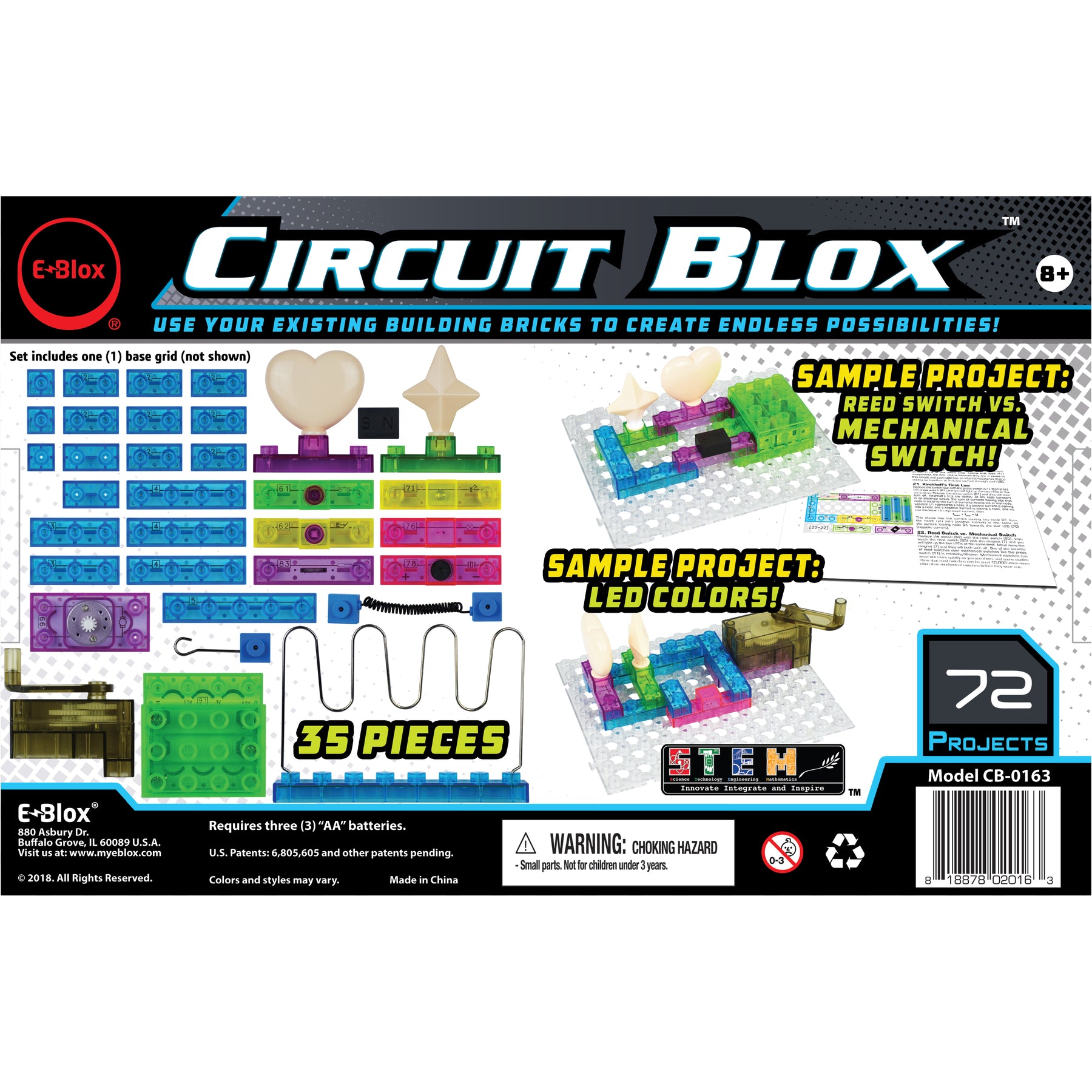 E-Blox Circuit Blox Builder - 72 Projects Circuit Board Building Bloc-