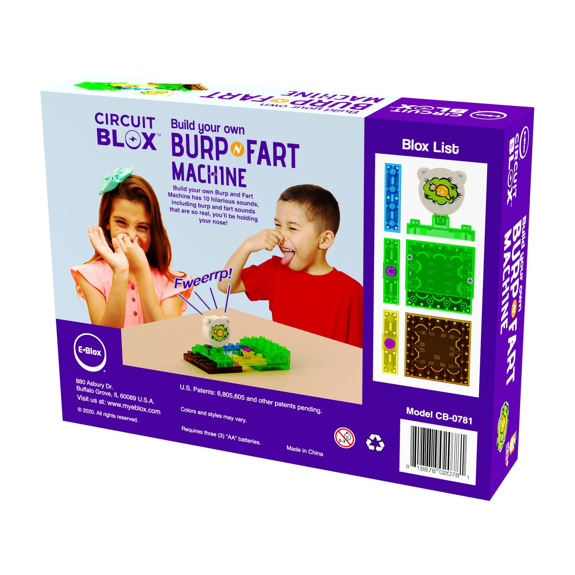 Burp and Fart machine retail box back