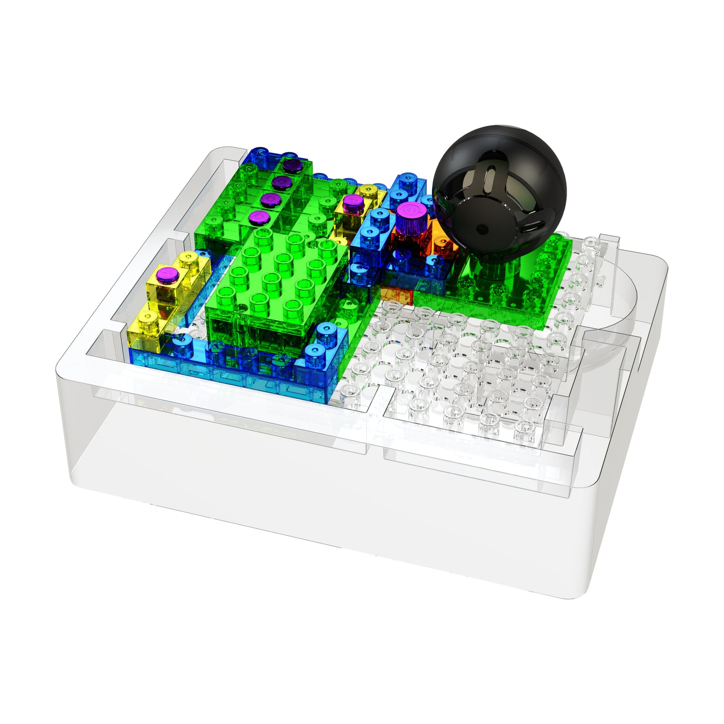 image of built circuit in tray to be used for the display of the DJ set in the box